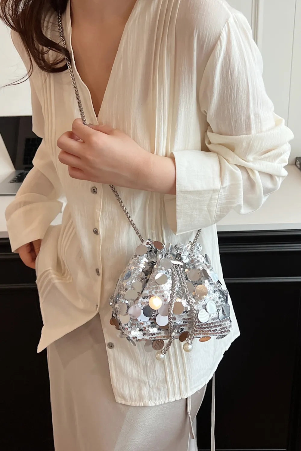 Sac à Bandoulière à Paillettes - Mode et Élégance