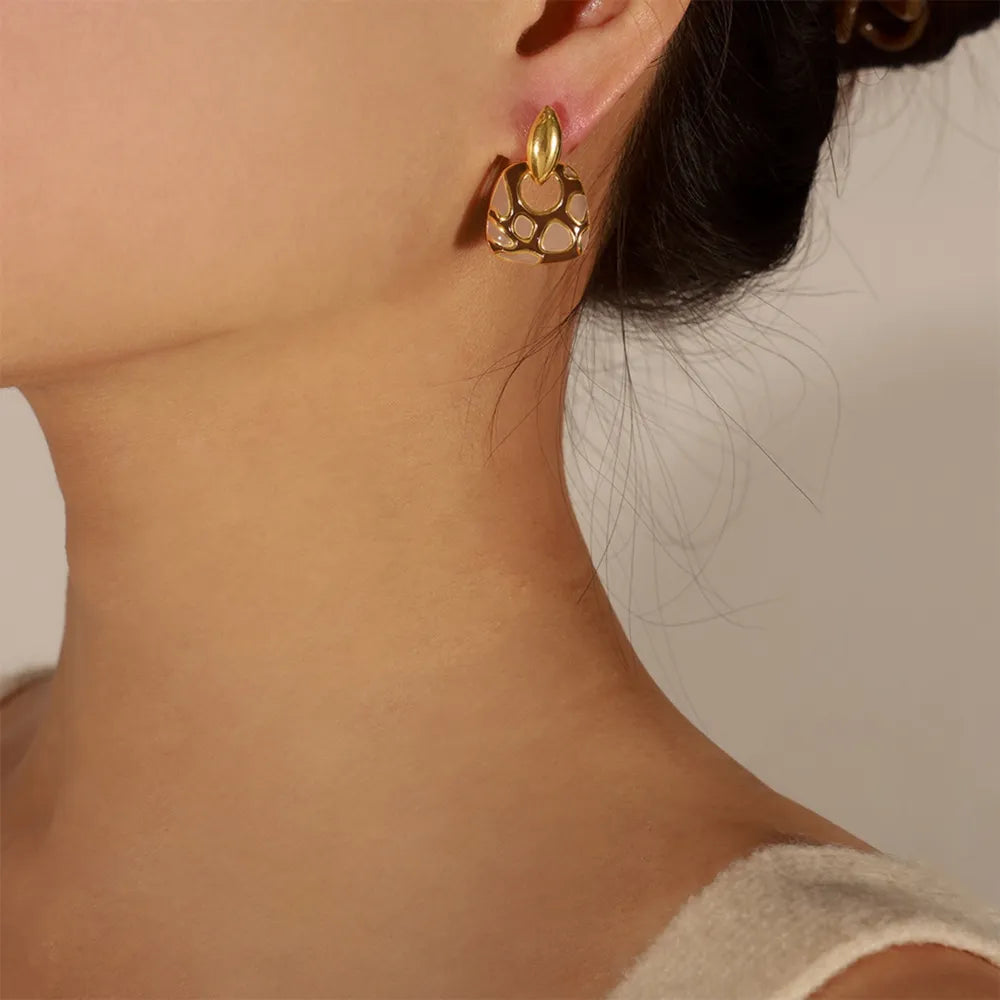 Boucles d'oreilles géométriques léopard - Accessoires mode et élégance