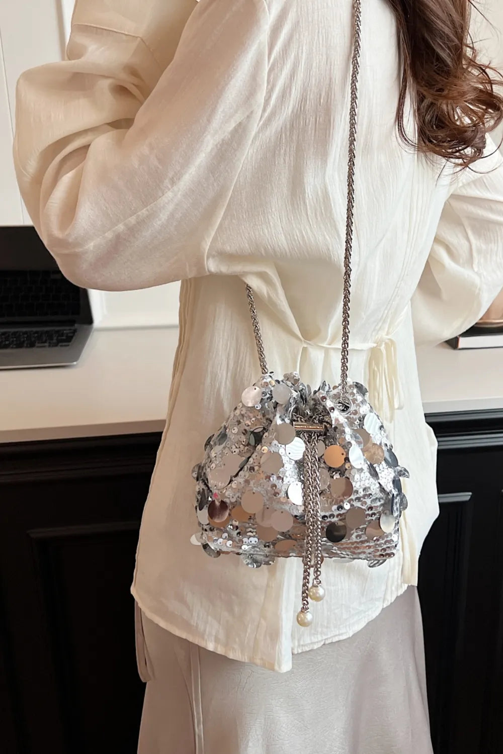 Sac à Bandoulière à Paillettes - Mode et Élégance
