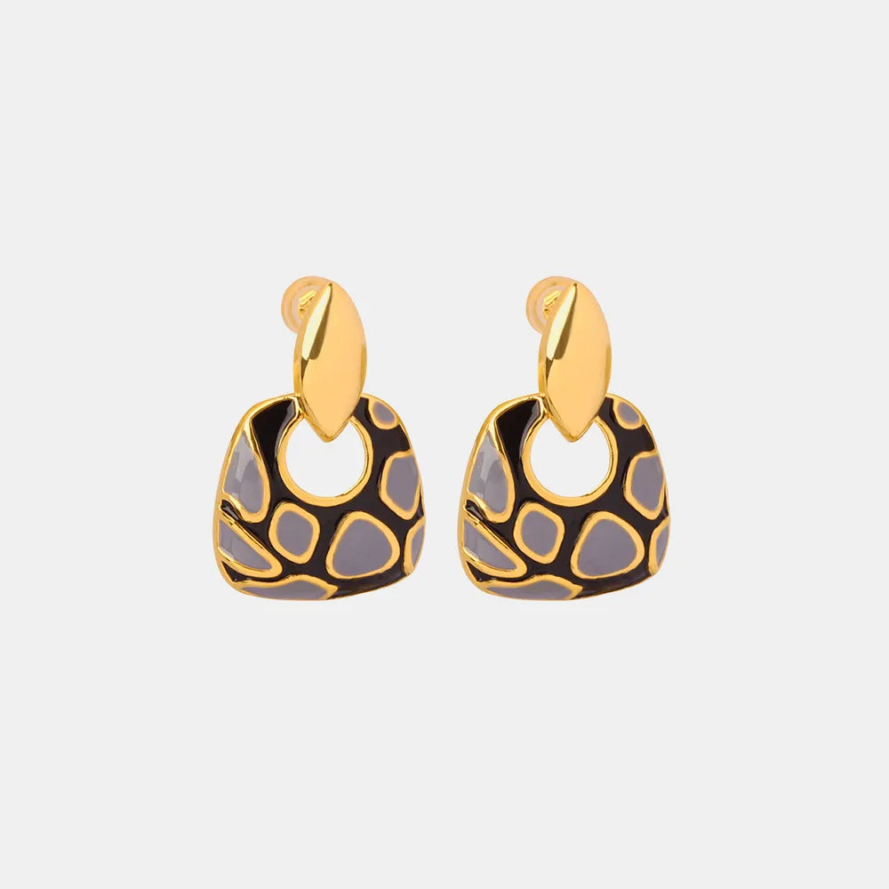 Boucles d'oreilles géométriques léopard - Accessoires mode et élégance