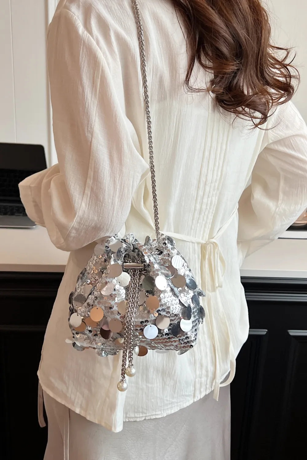 Sac à Bandoulière à Paillettes - Mode et Élégance