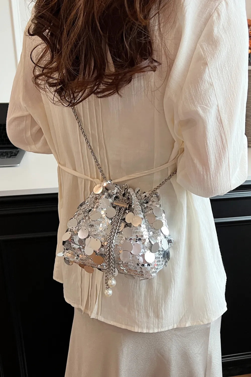 Sac à Bandoulière à Paillettes - Mode et Élégance