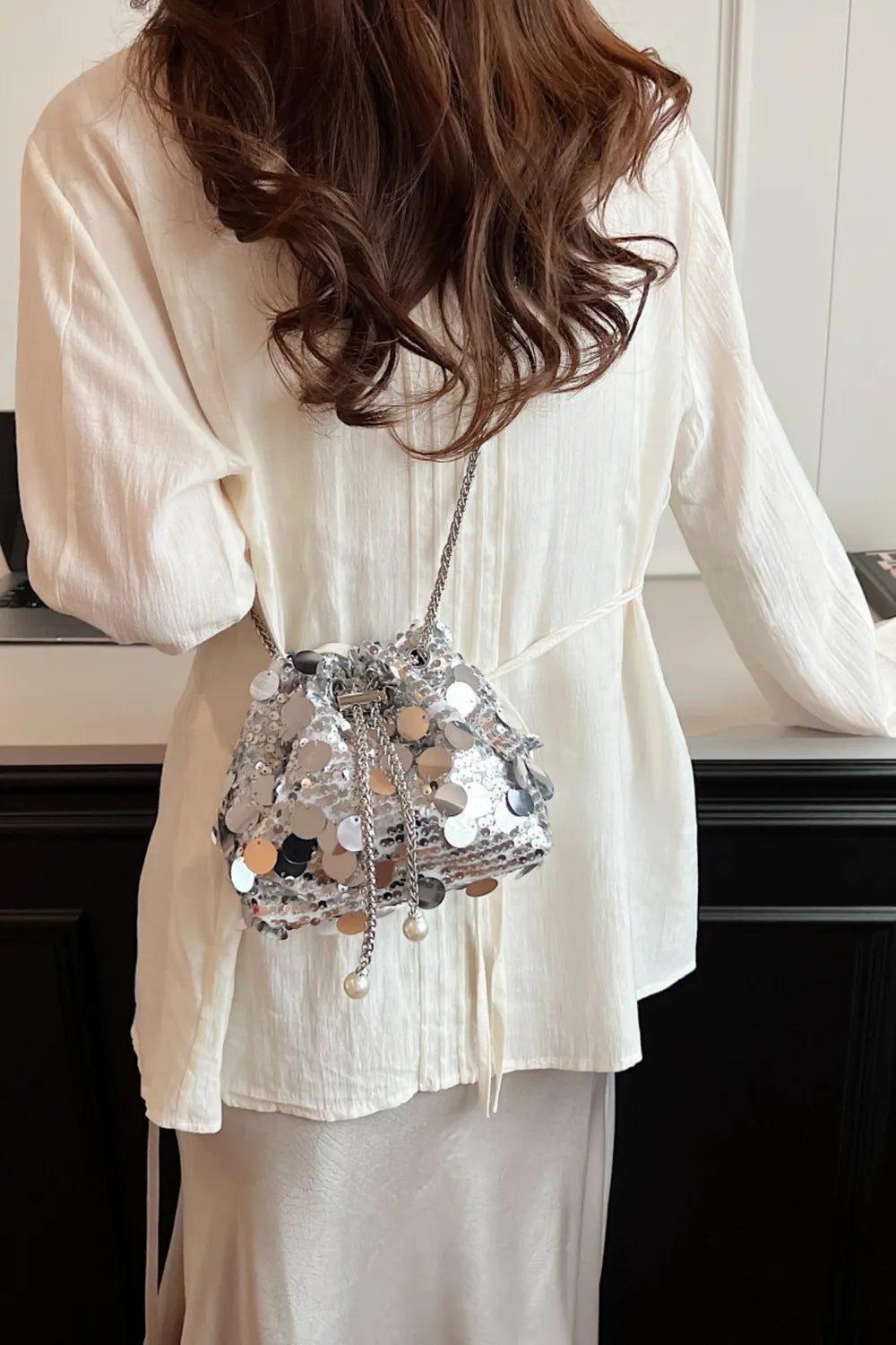 Sac à Bandoulière à Paillettes - Mode et Élégance