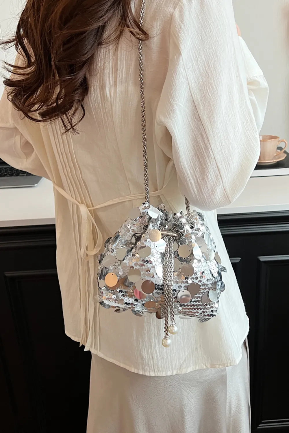 Sac à Bandoulière à Paillettes - Mode et Élégance