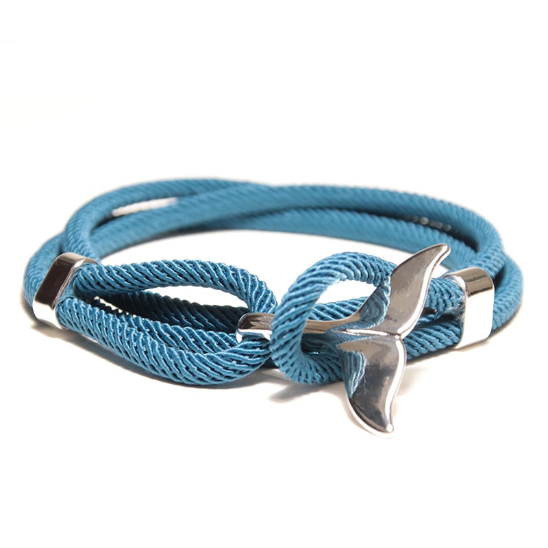 Hand Braided Whale Tail Viking Bracelet Charms Handmade Red Rope Braslet For Men Wristband String Adjustband Jewelry Homme