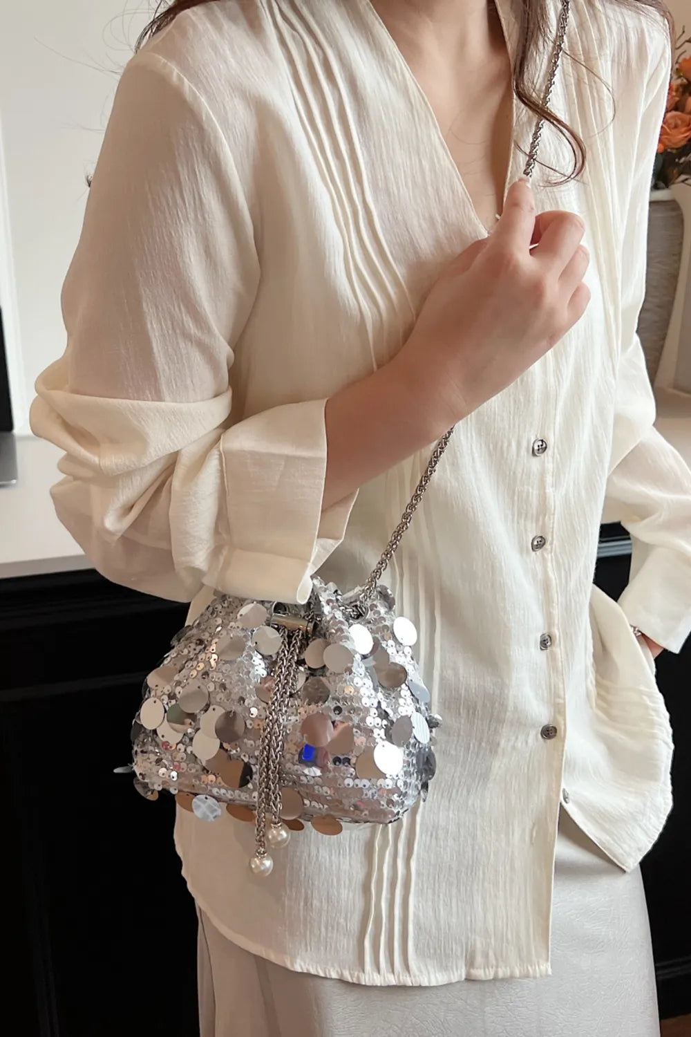 Sac à Bandoulière à Paillettes - Mode et Élégance