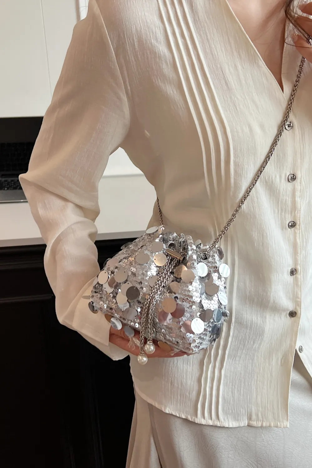 Sac à Bandoulière à Paillettes - Mode et Élégance