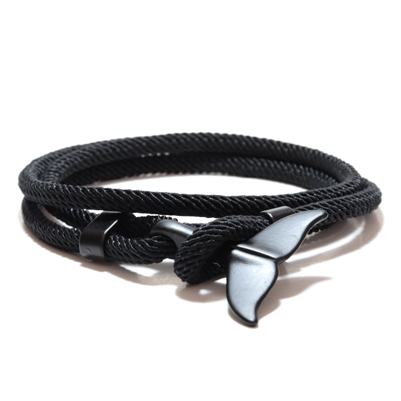 Hand Braided Whale Tail Viking Bracelet Charms Handmade Red Rope Braslet For Men Wristband String Adjustband Jewelry Homme