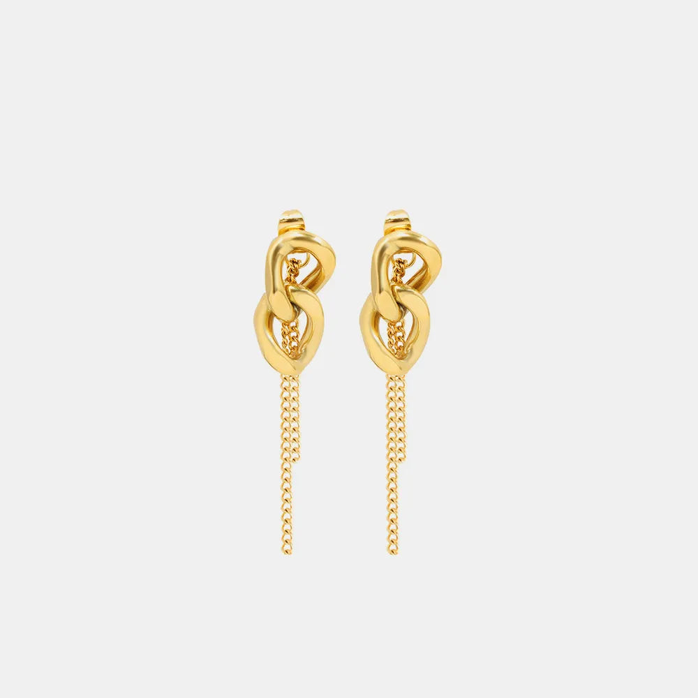 Boucles d'oreilles en acier titane - Forme de chaîne élégante