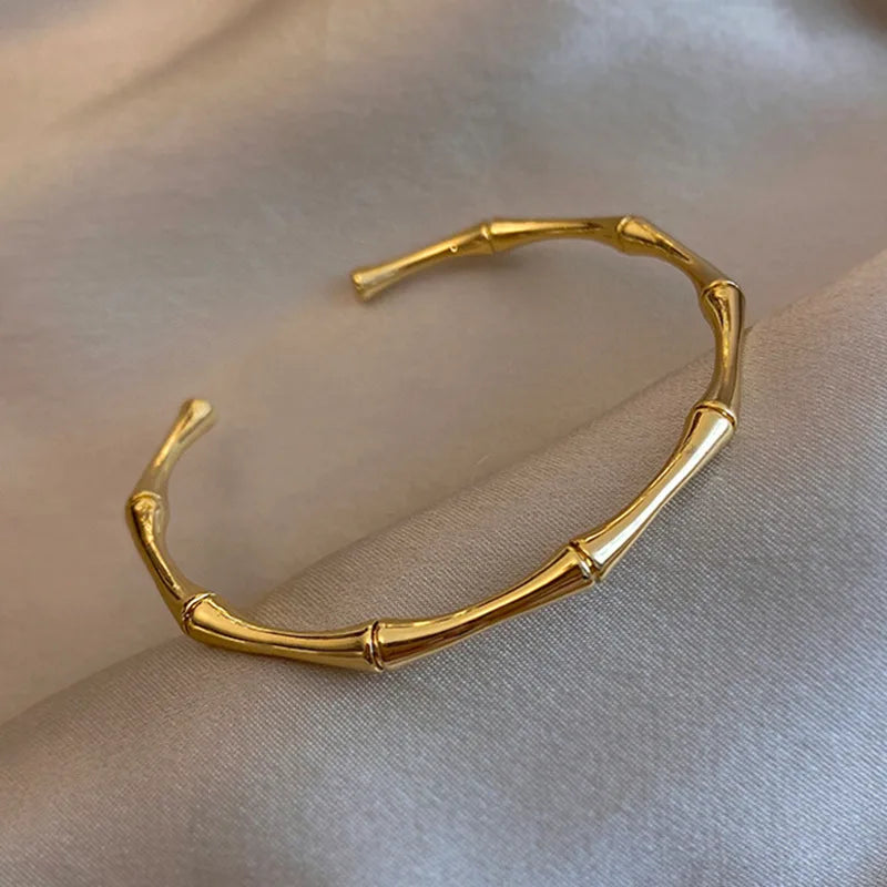 Bracelet en Acier Inoxydable avec Zircons, Plaque en Or, Style Classique pour Femme